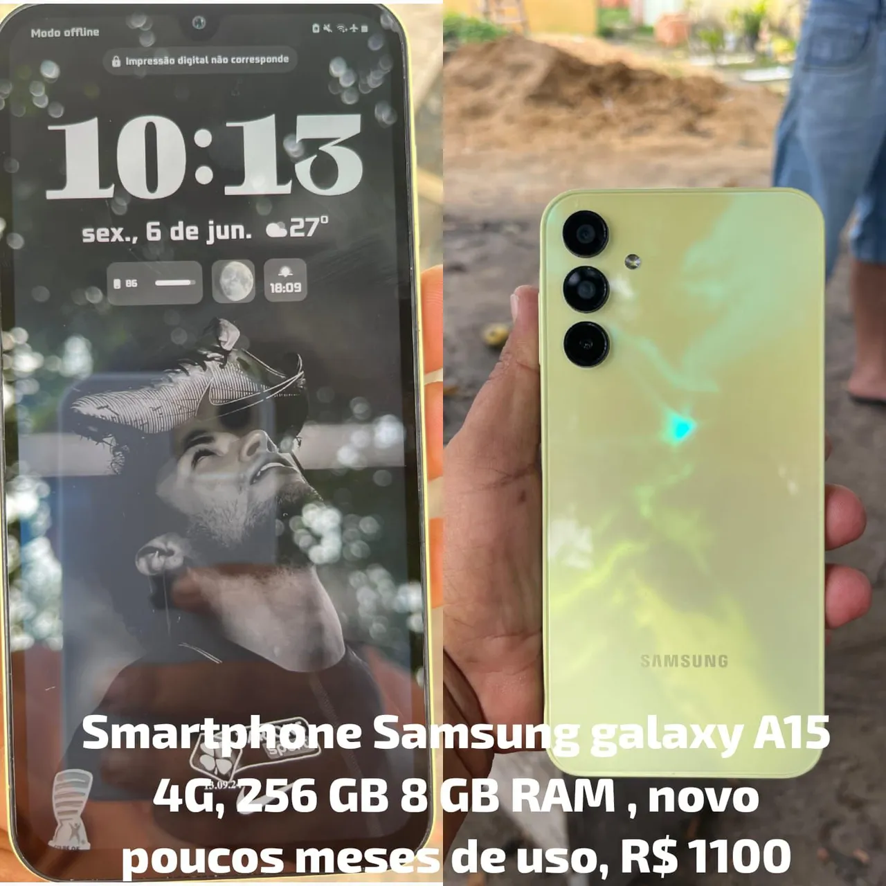 Smartphone Samsung galaxy A15 4G, 256 GB 8 GB RAM , novo poucos meses de uso, R$ 1100