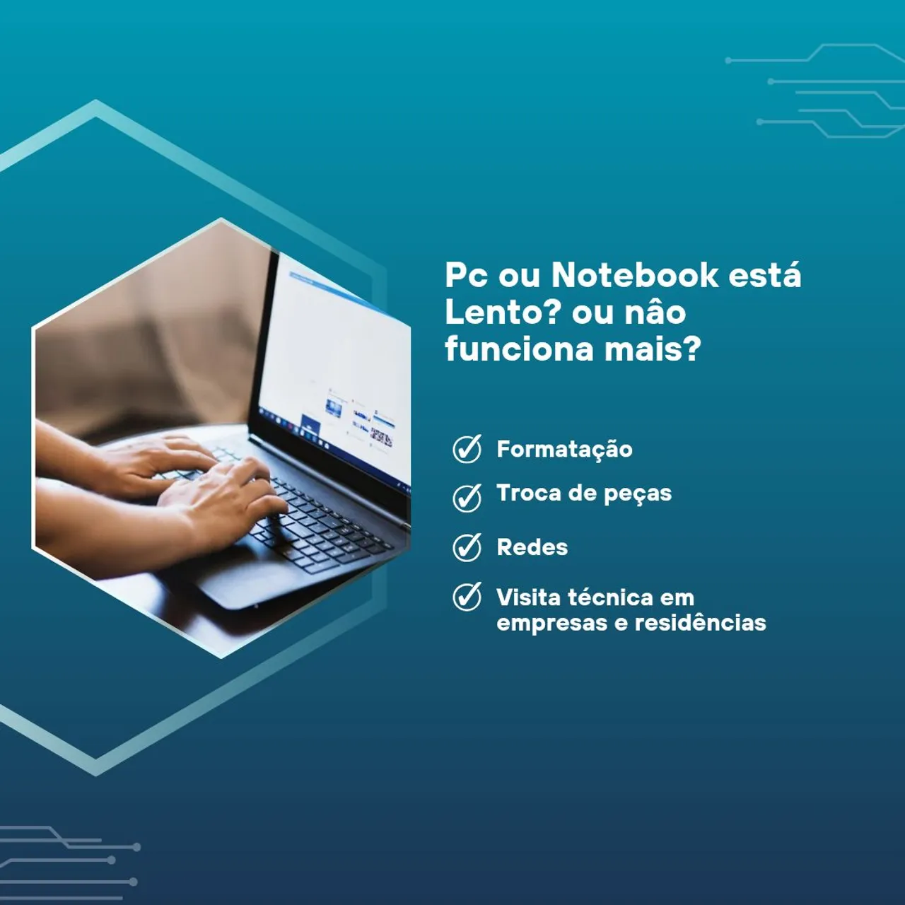 Técnico de informática e Redes - 16 de experiência - á Domicilio / Emitimos Nota fiscal