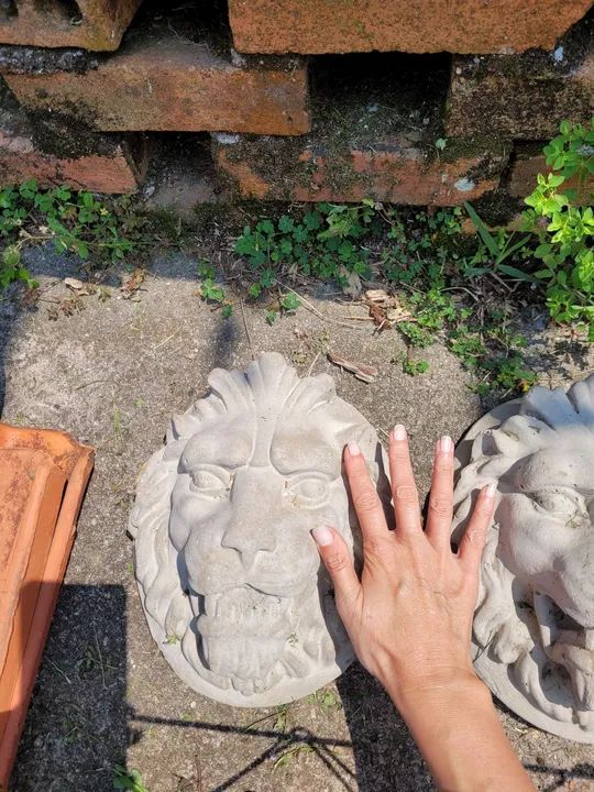 Carinha em cimento leão