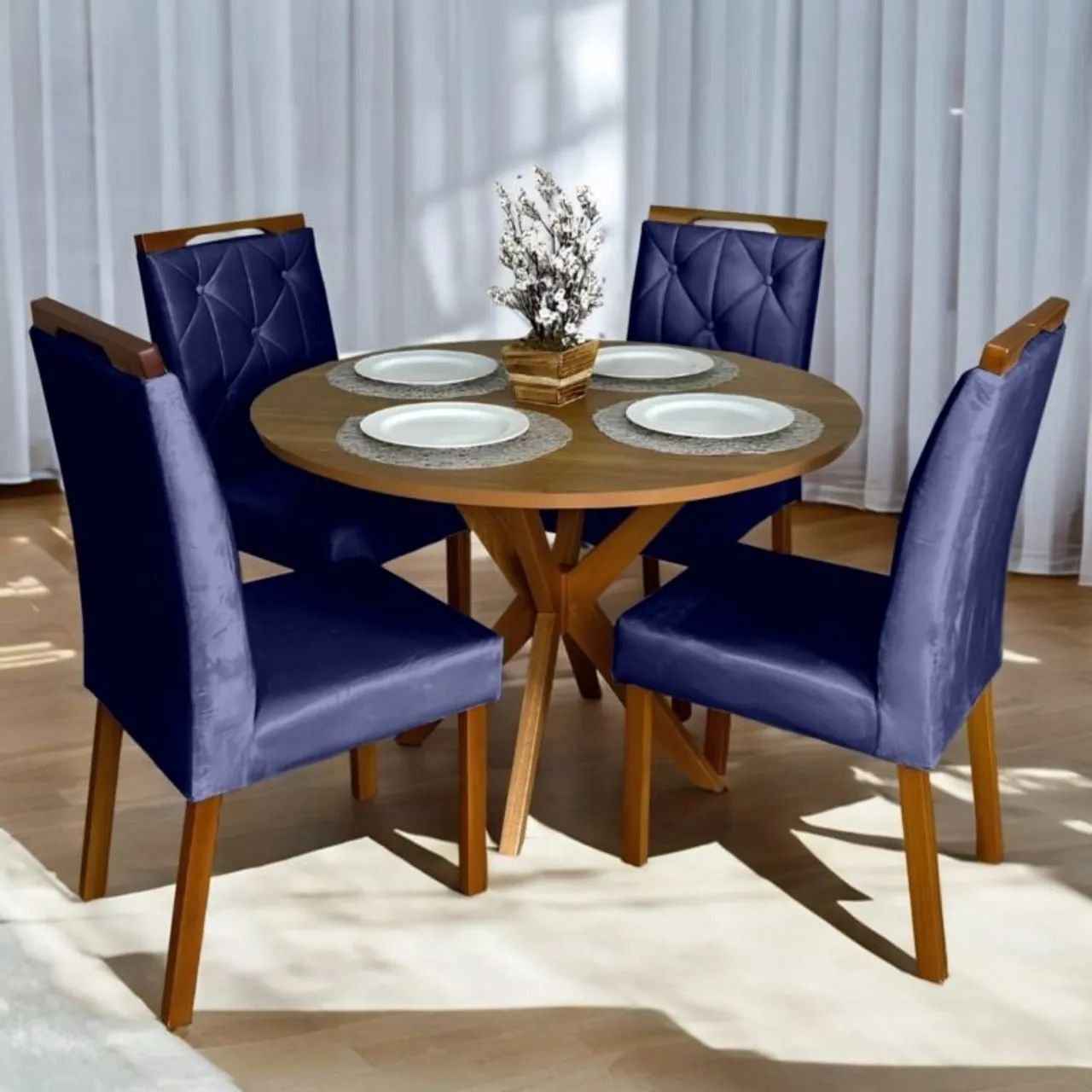 Conjunto Mesa de Jantar Redonda com 4 Cadeiras Verona tt543 - Foto 2
