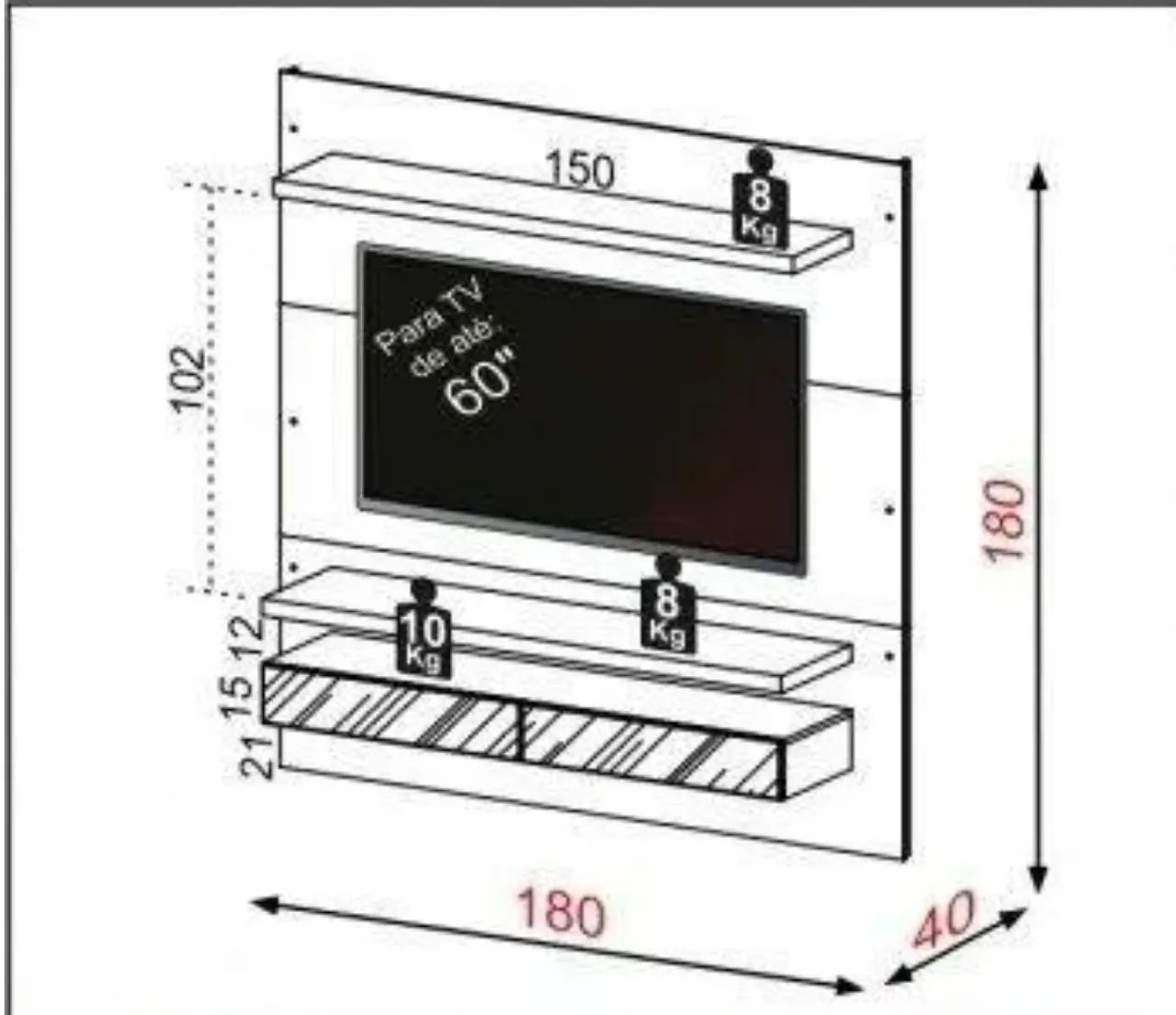 Painel para TV 180cm Dalla Costa - Foto 3