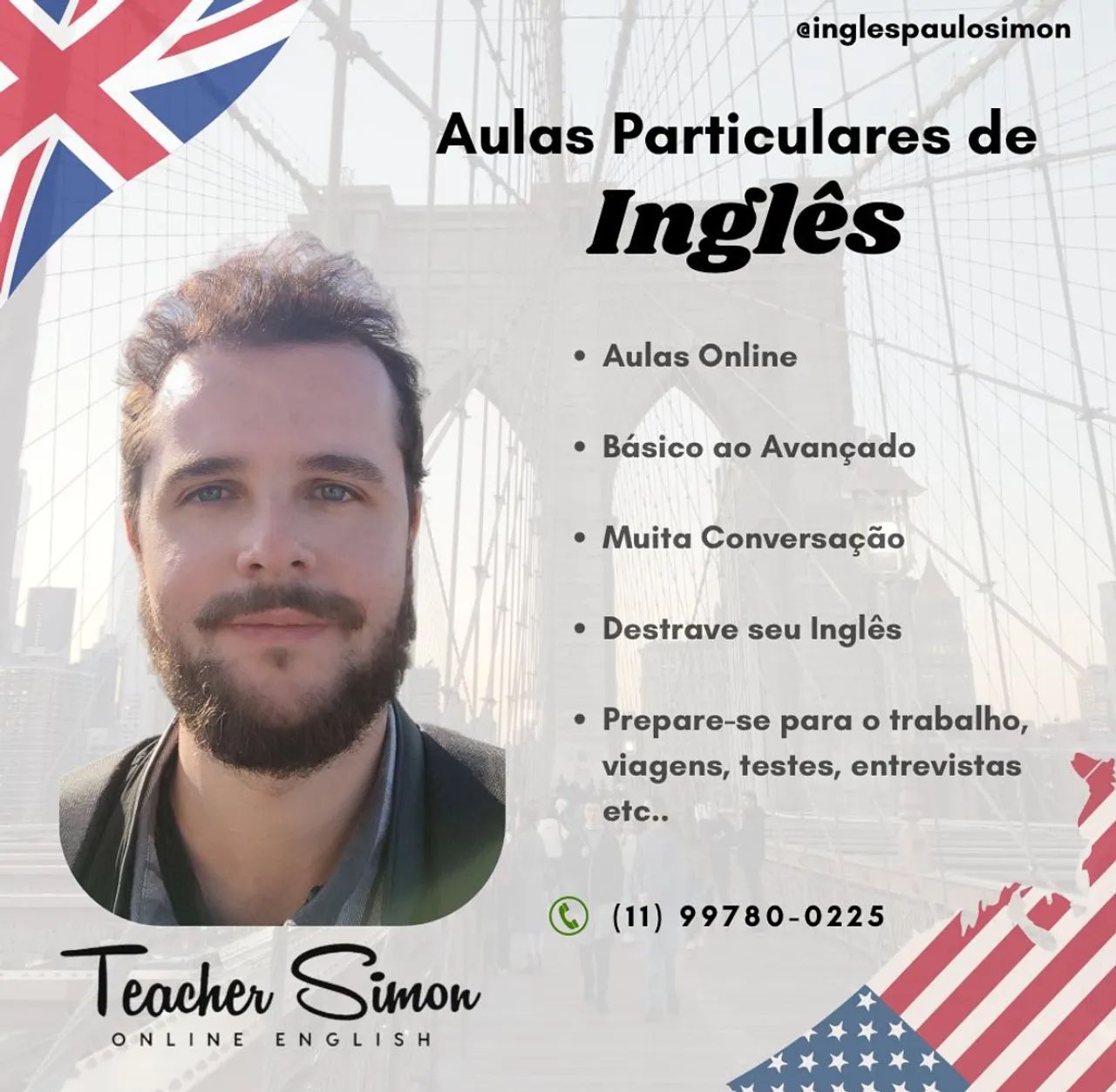 Professor Particular de Inglês Aulas Online