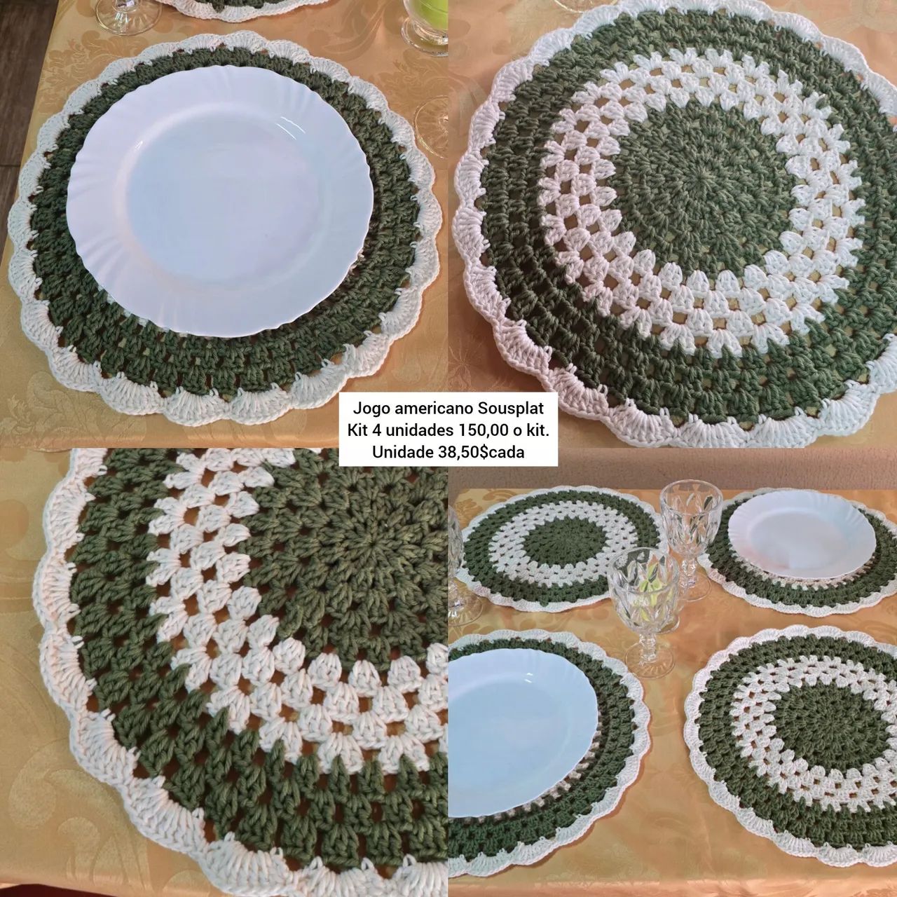 JOGO AMERICANO DE CROCHÊ  - Foto 3