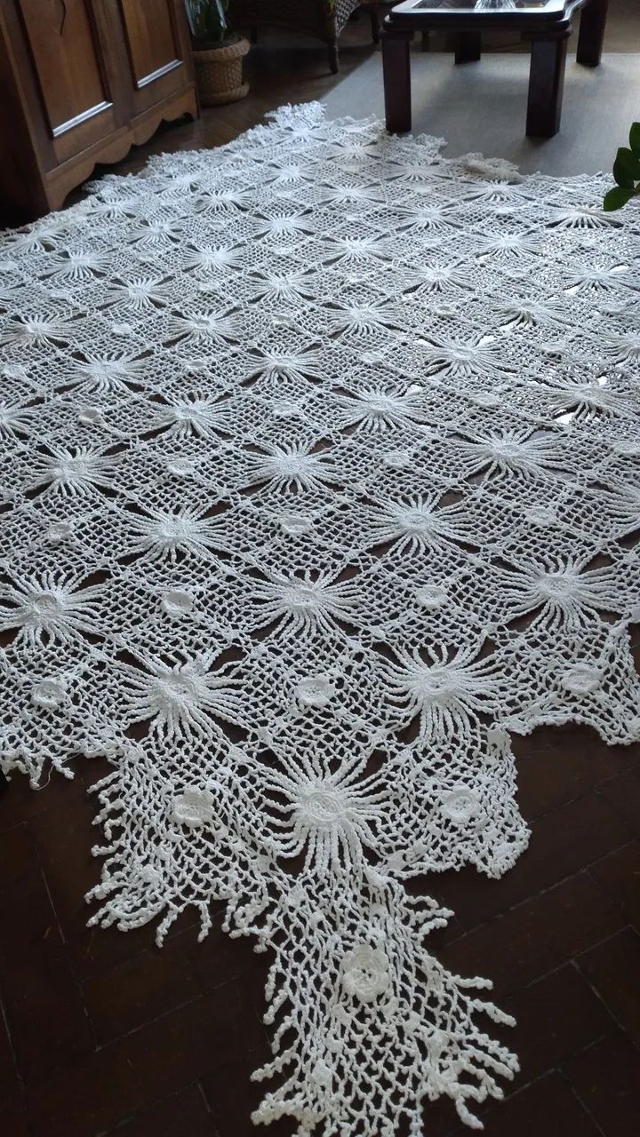 Colcha de cama /Tricô feito à Mão 2,40m x 2,20m - Foto 3