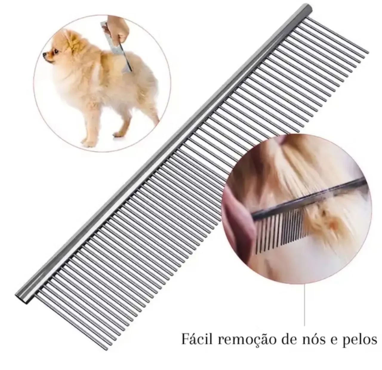 Kit alicate cortador de unha lixa e pente metal kit de Higiene para Pet gato cachorro  - Foto 5