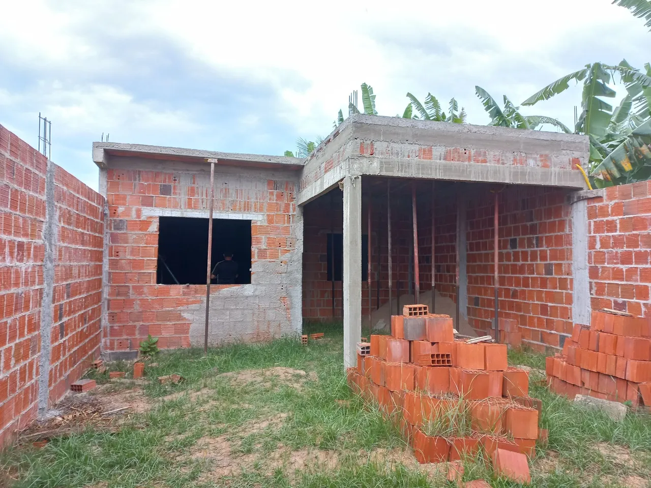 Construção, casa na laje