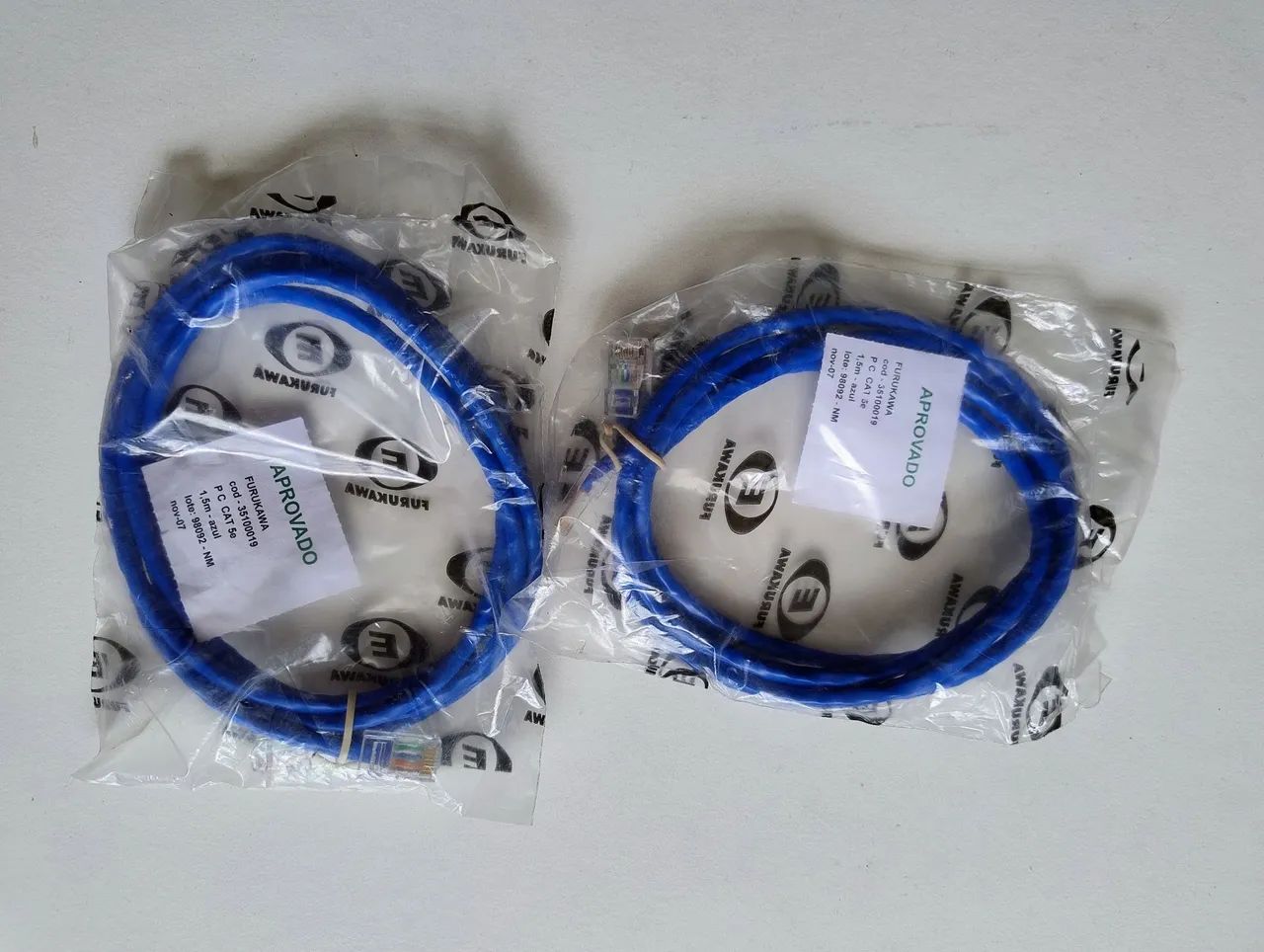 Kit Com 2 Patch Cord Azul Cat,5e Furukawa 35100019 1,5MTs