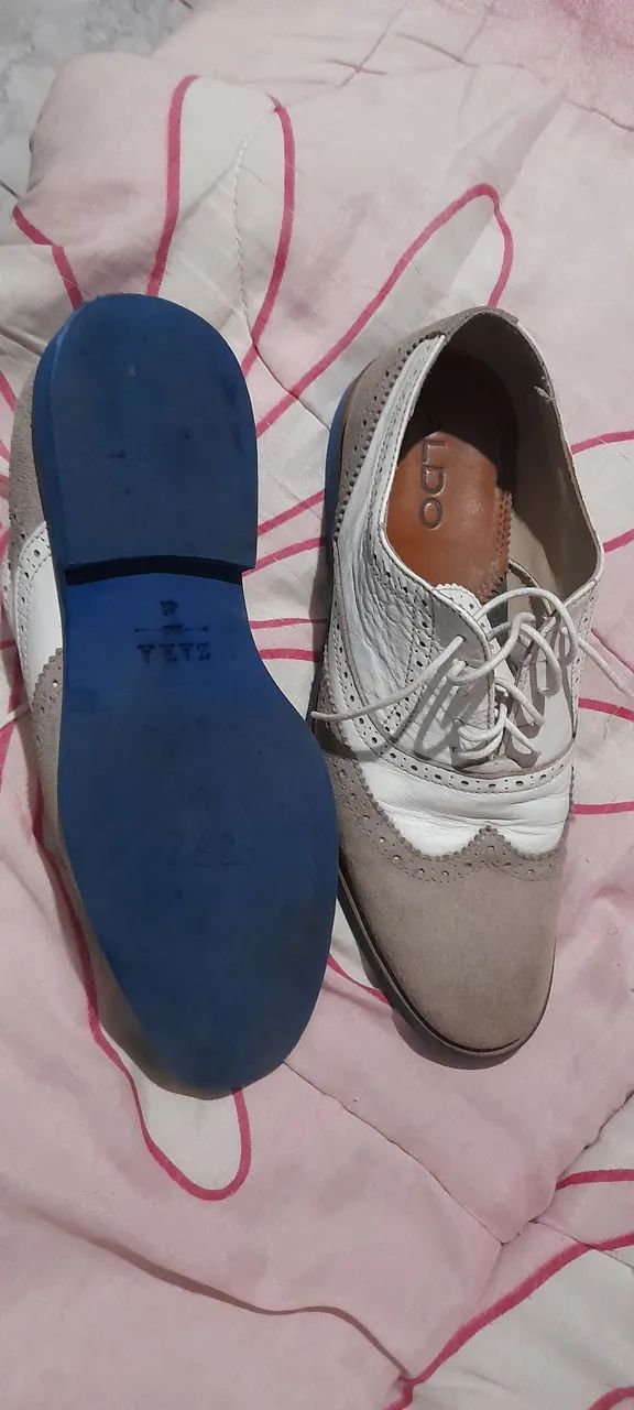 Sapatos Aldo Oxford Branco e Cinza - Foto 2