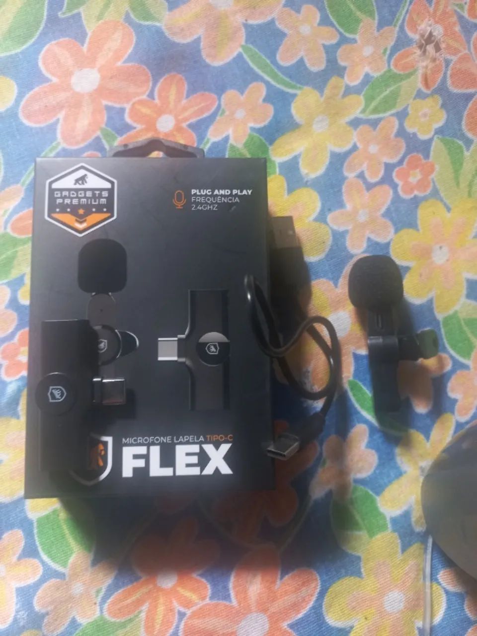 Microfone de Lapela Flex, Conexão USB tipo-c, Preto, GS-8907-IP, Gshield - Foto 2