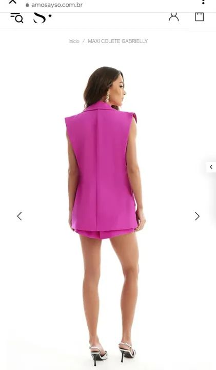 Colete feminino rosa - Tamanho P - Foto 2