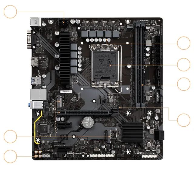 Placa Mãe Gigabyte B760M D2H, LGA 1700, DDR4, 12, 13 Geração, 2 Slots NVME, Nova, Lacrada - Foto 3