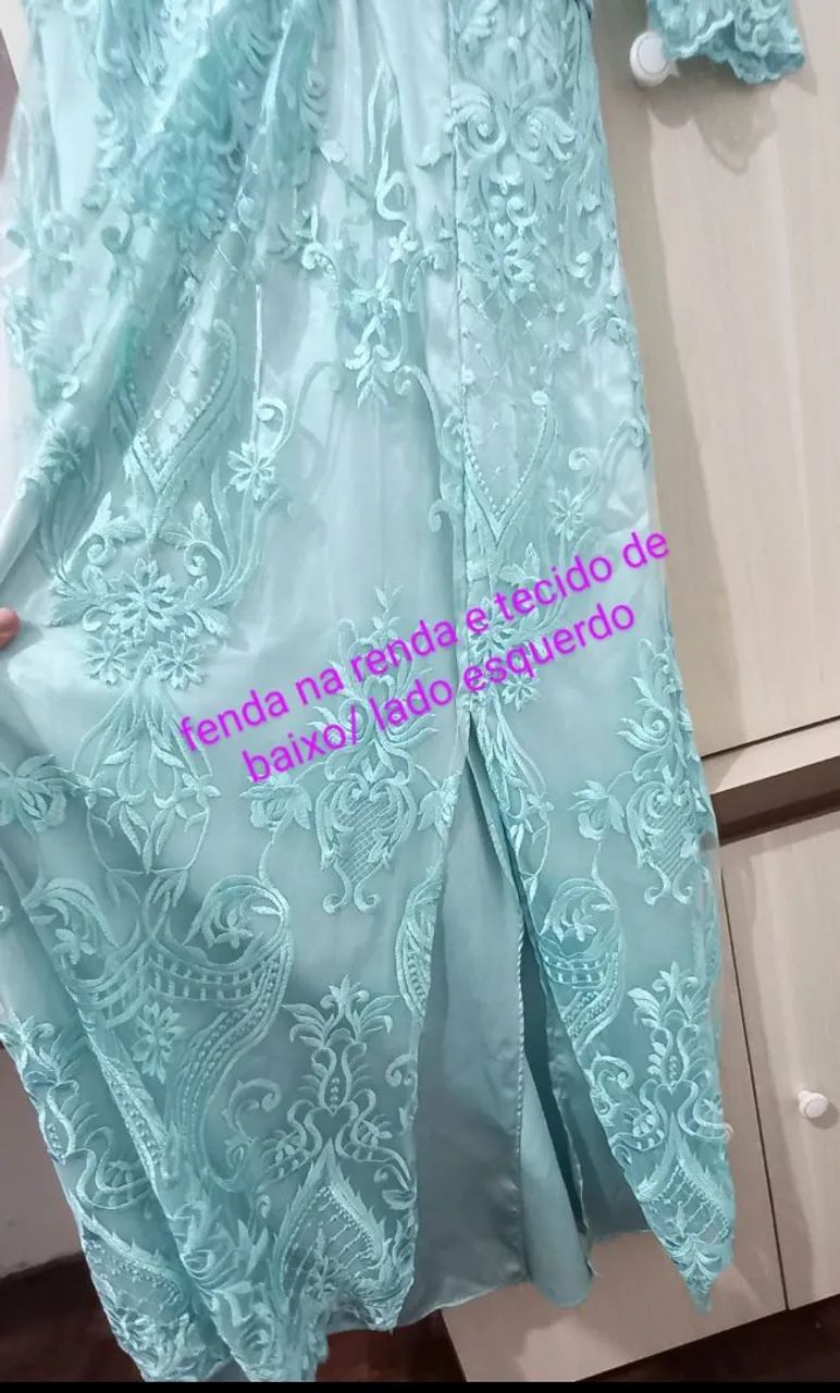 Vestido longo cor verde tiffany  - Foto 2