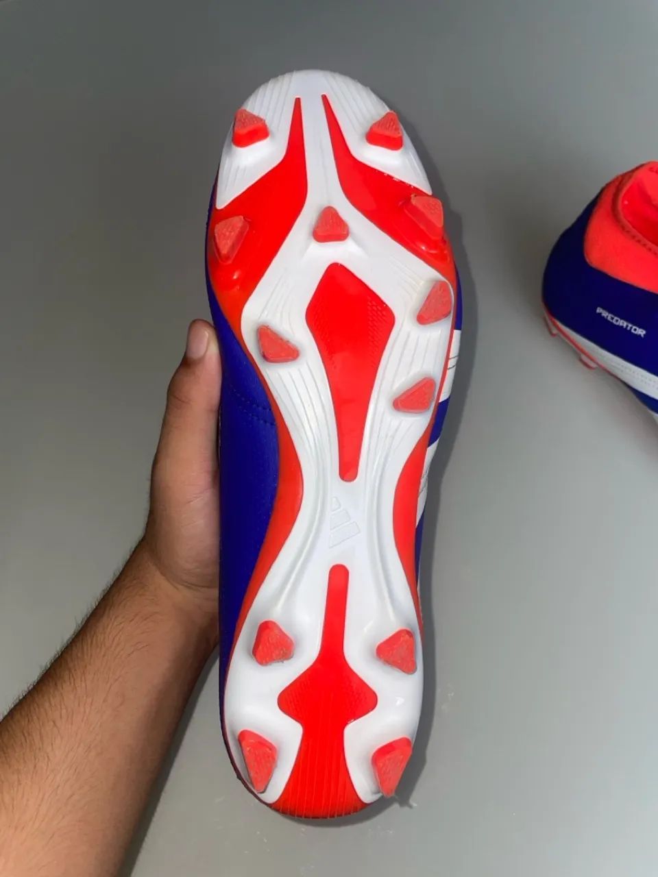 Chuteiras Adidas Predator - Azul e Laranja - Foto 4