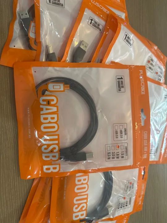 Cabo Usb para Impressora, scanners, discos rígidos