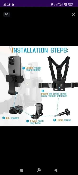 Suporte de peito para celular e Gopro  60$ - Foto 2