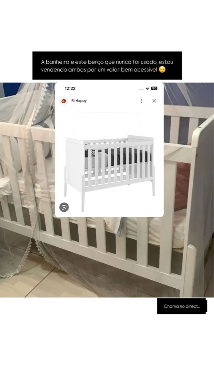 Berço infantil branco 