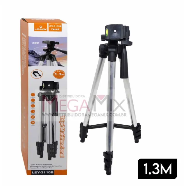 Tripé multifuncional lehmox LEY-3120B 1,3m