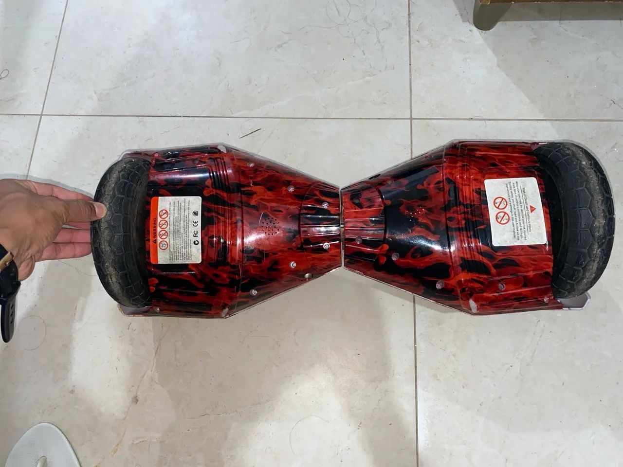Hoverboard Skate Elétrico 6.5 Vermelho Fogo Led Bluetooth