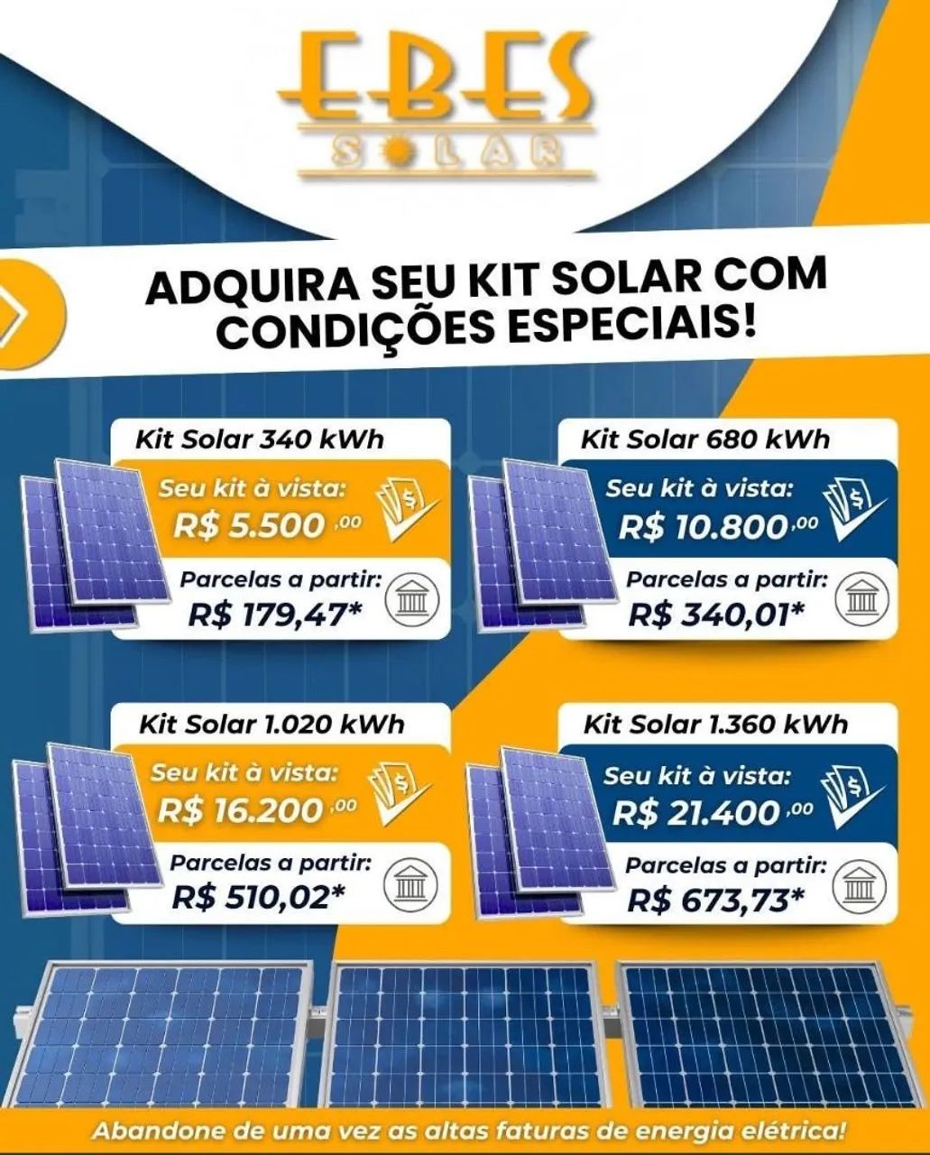 Kit Solar para sua casa com condições especiais!