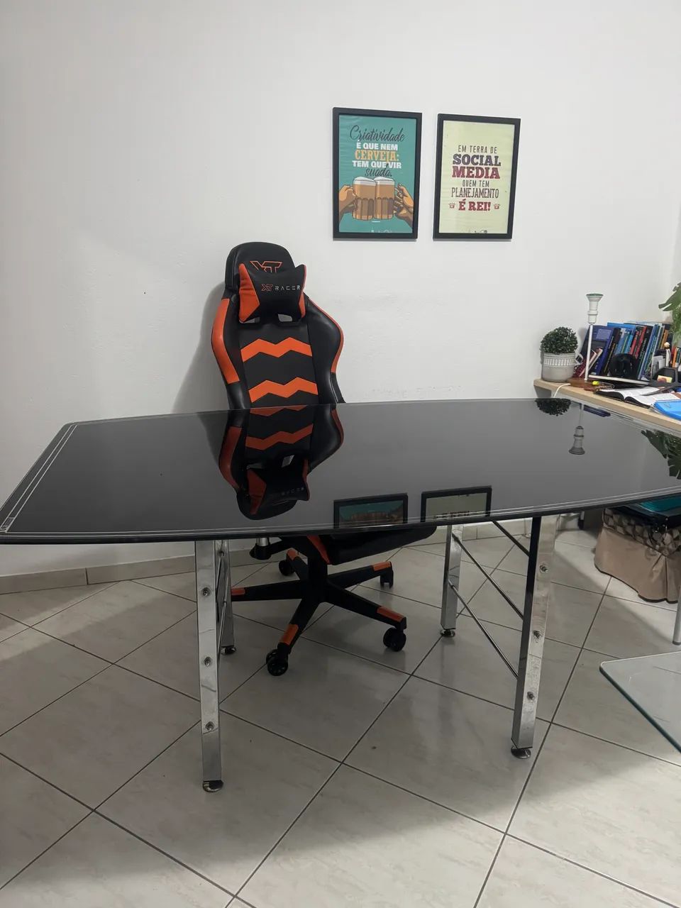 Mesa Preta Vidro Grosso - Foto 2