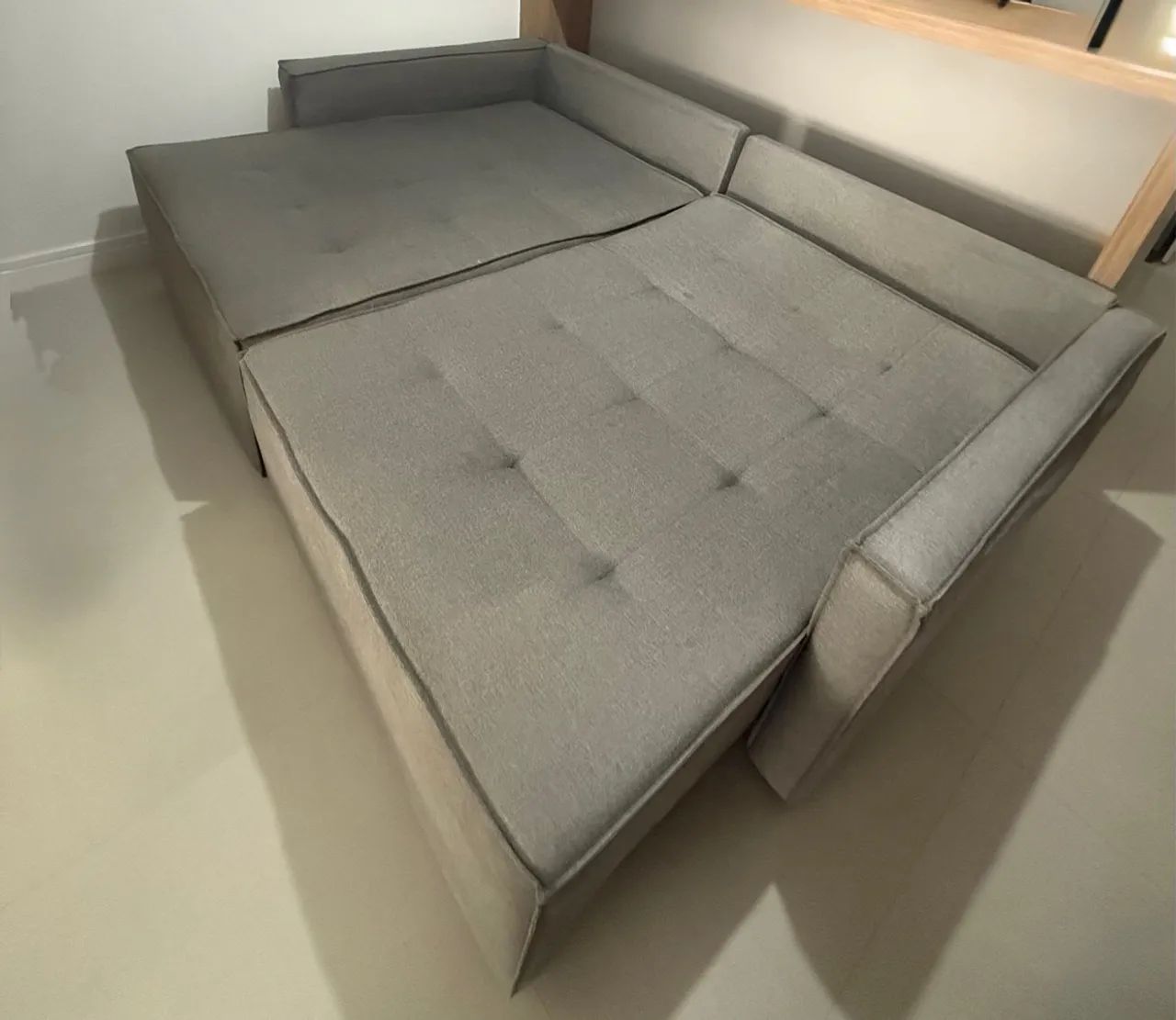 Sofá cinza 2,32m sem caixa retrátil click e reclinável - Higienizado!  - Foto 5