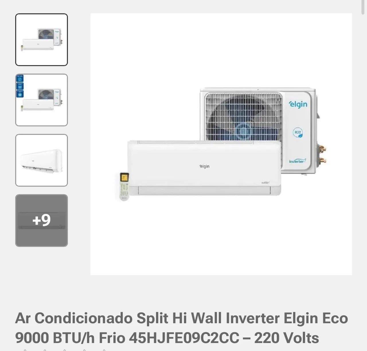 Vendo Ar Condicionado Split Inverter 9000