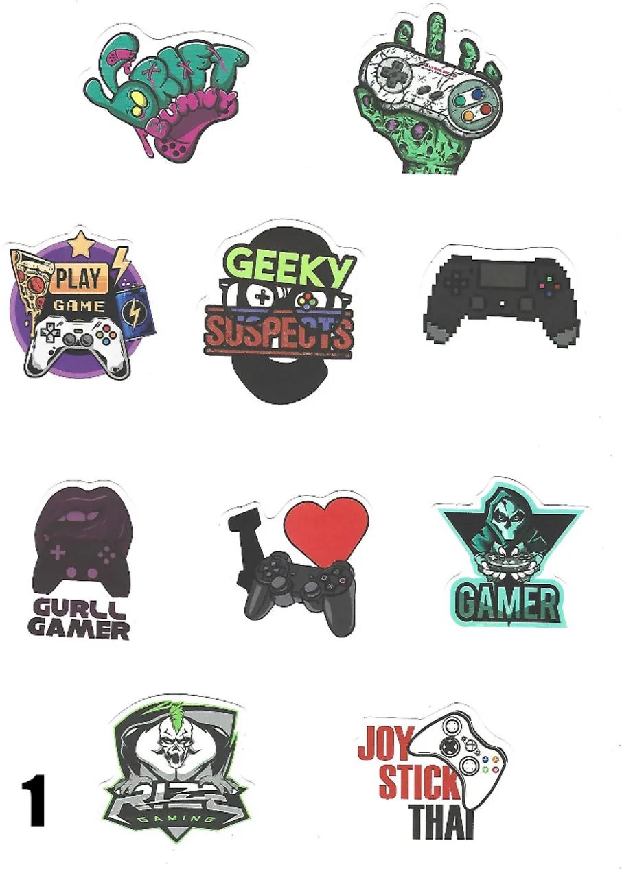 Pacote com 10 adesivos em PVC (Gamer). Escolha o seu! - Foto 2