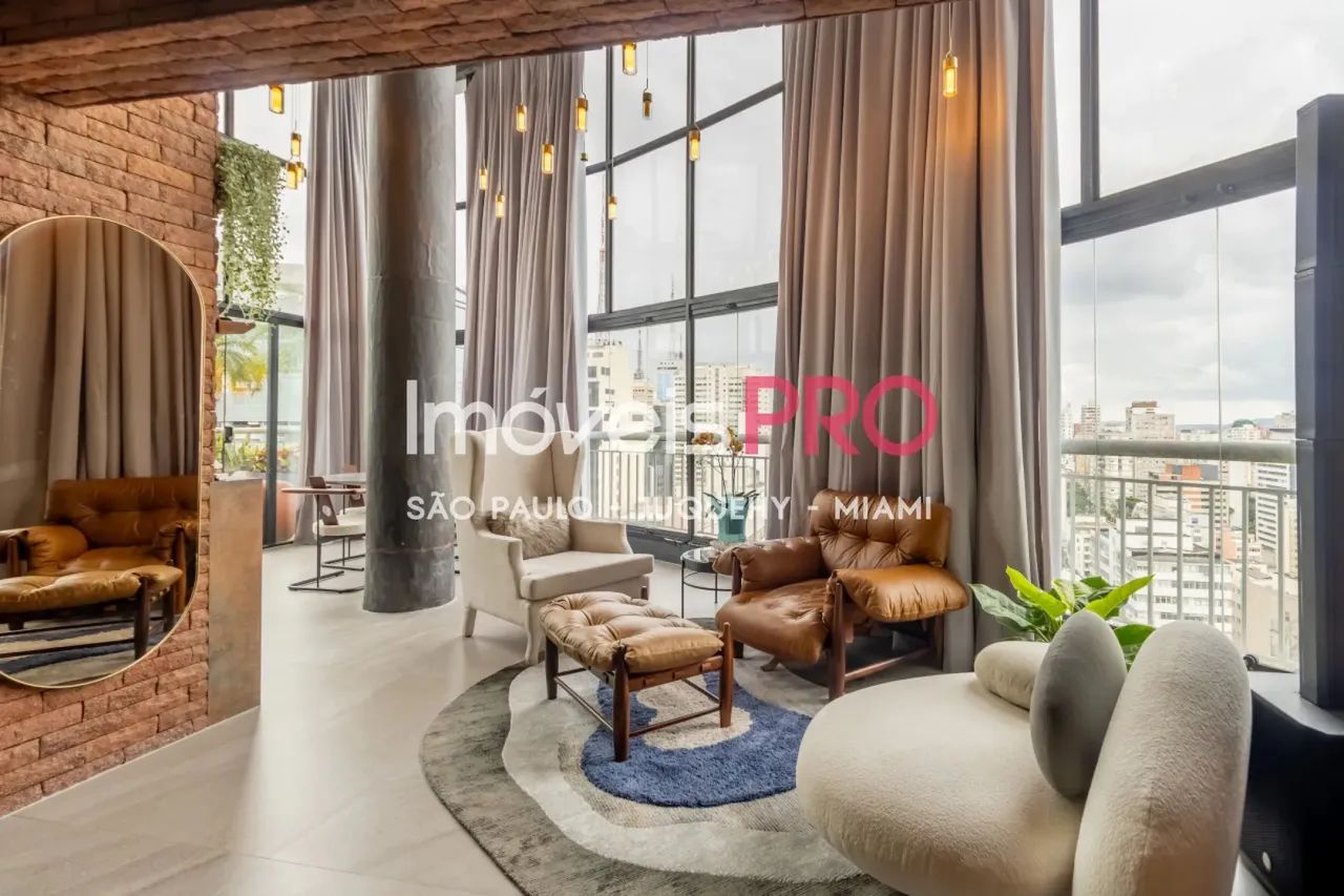 Duplex alto padrão, mobiliado, à venda em Cerqueira César, com 197 m², 2 suítes e 2 vagas