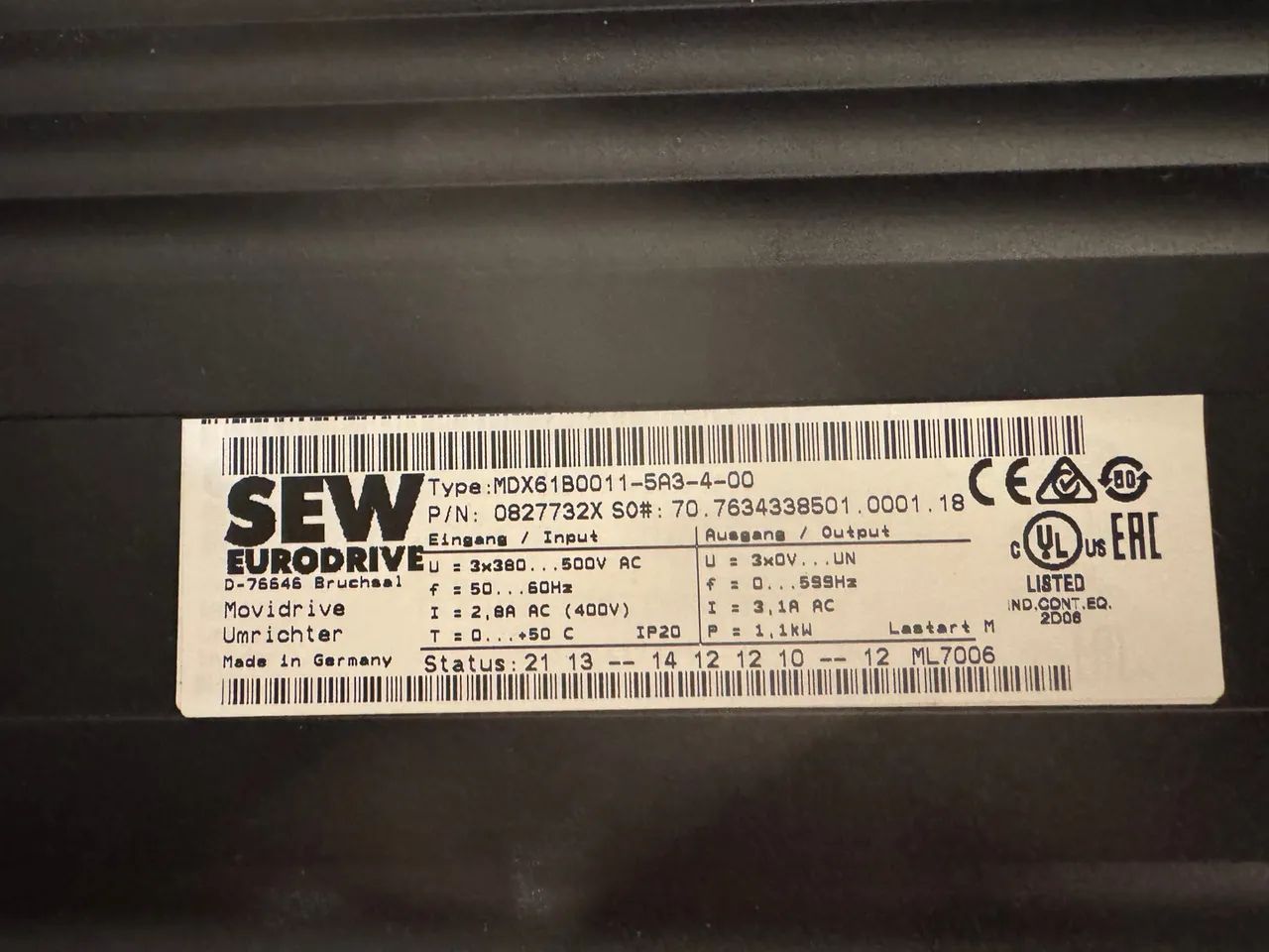 Inversor de frequência SEW EURODRIVE  - Foto 5