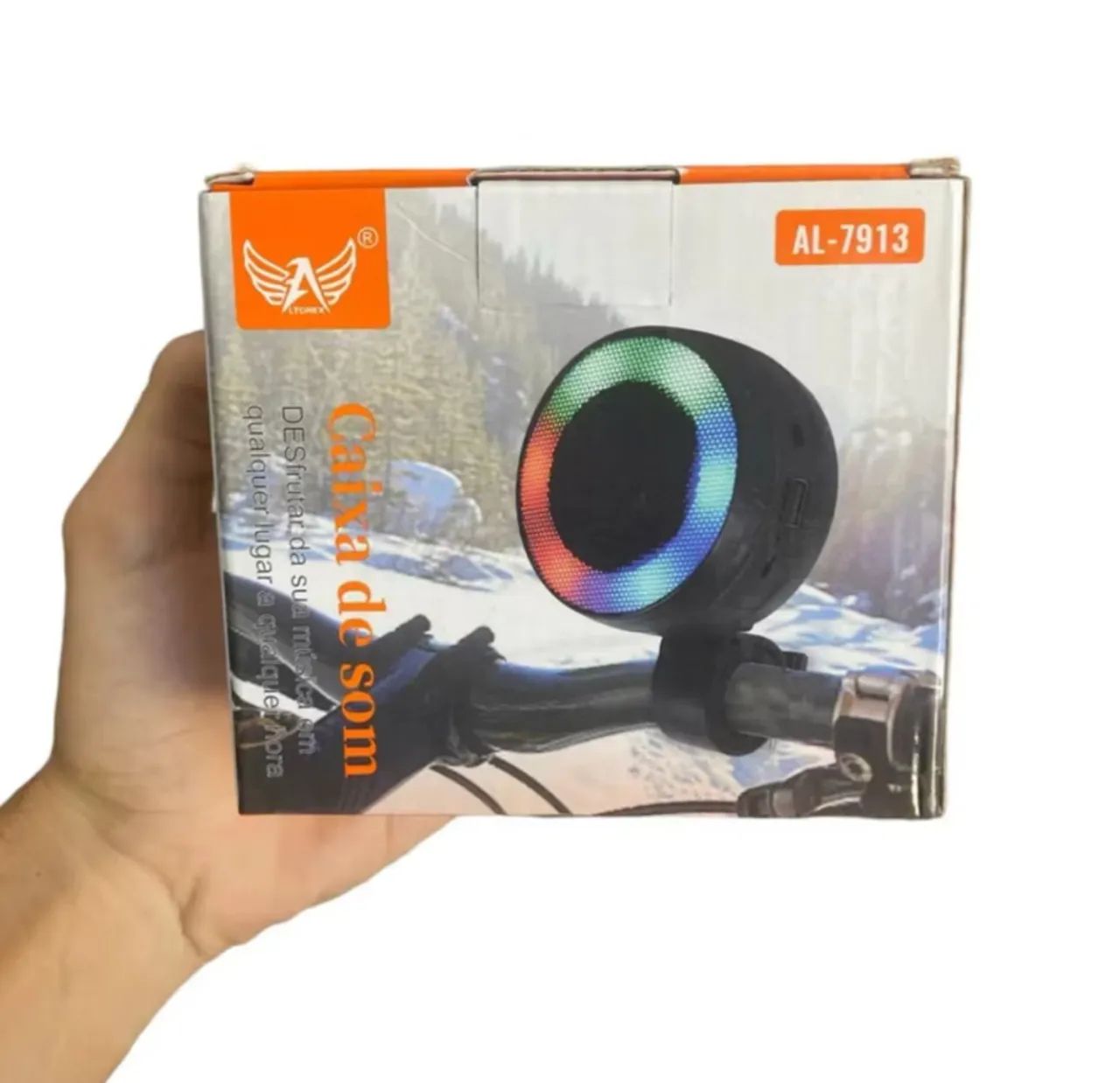 Caixa de Som Bluetooth para com suporte Bicicleta Bike Moto Portátil