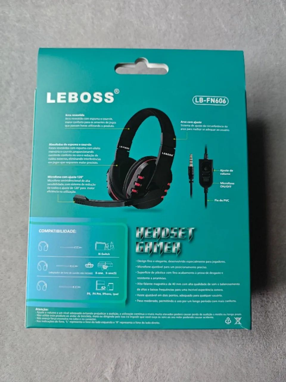Headset Gamer com Microfone P3 LEBOSS (ps4, xbox, celular) - Foto 3