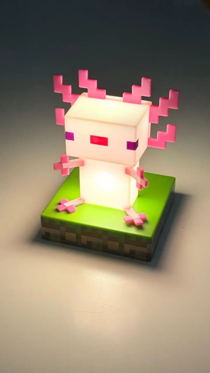 Minecraft Axolote Lâmpada #007