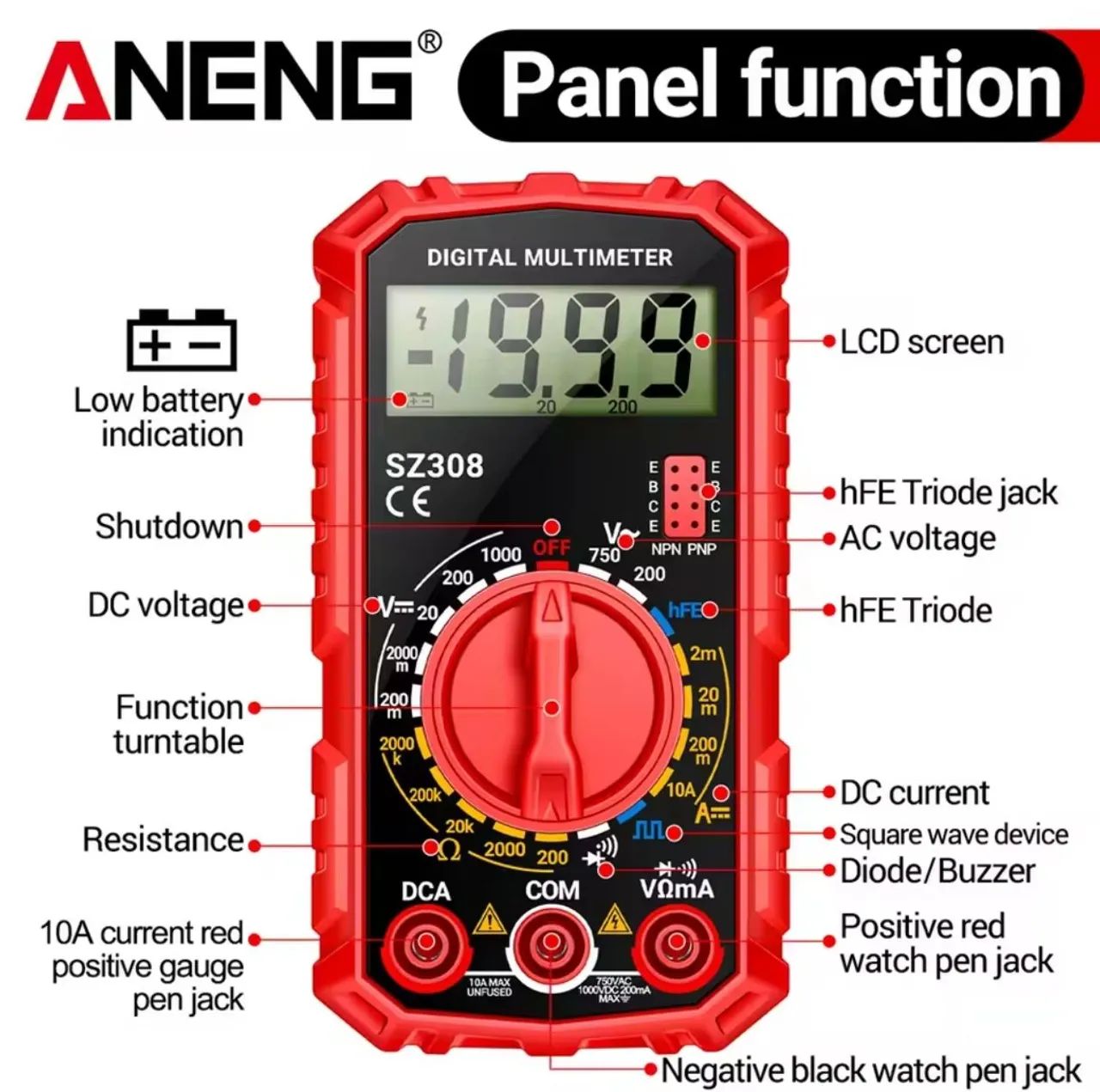 Multímetro Digital ANENG M113 - 1999 Contagens - Foto 6