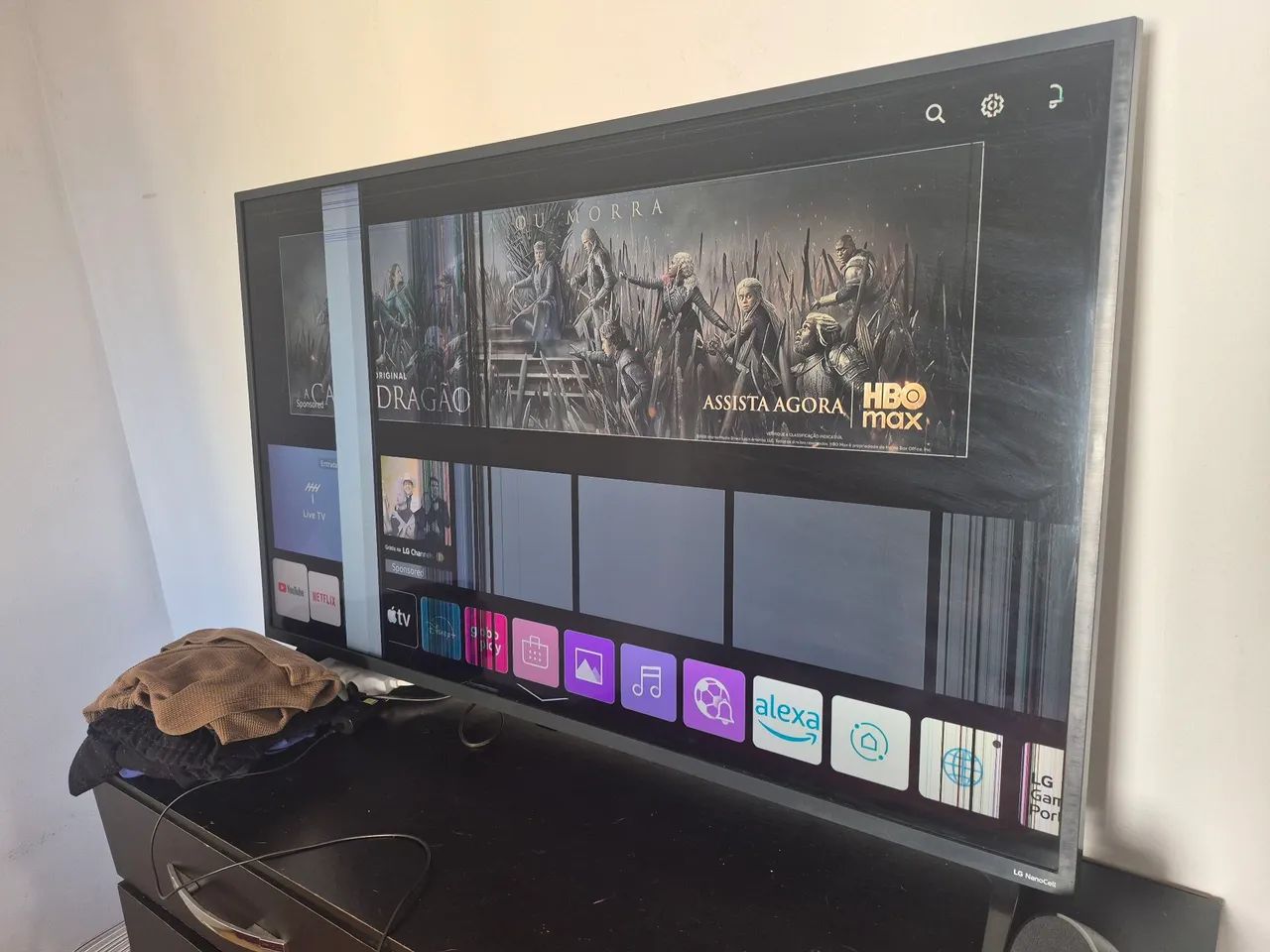 TV 50 pol LG nanocell 4k com defeito.
