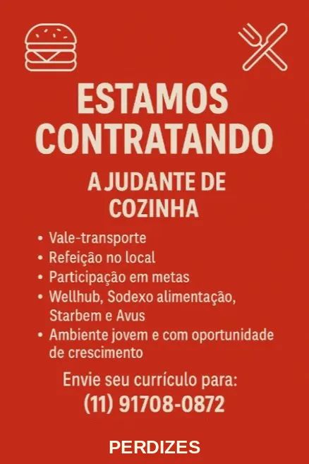 Ajudante de cozinha - Hamburgueria Perdizes
