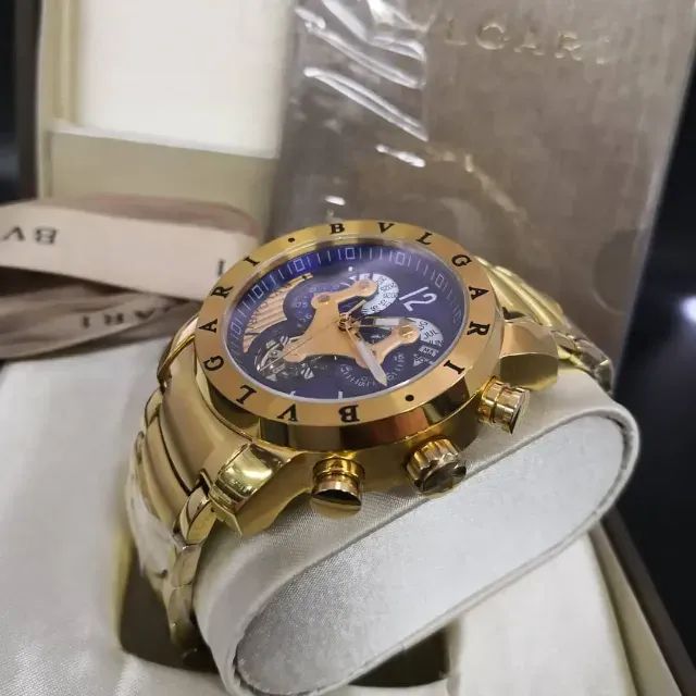 Relógio BVLGARI IRON MAN AUTOMÁTICO FUNDO AZUL - Foto 4