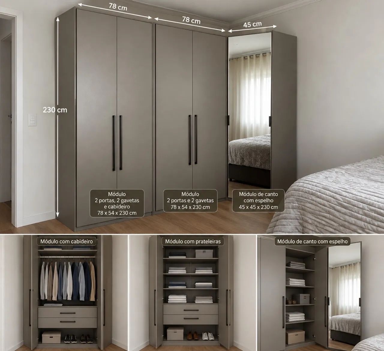 Vendo guarda roupa modulado elegance - Foto 4