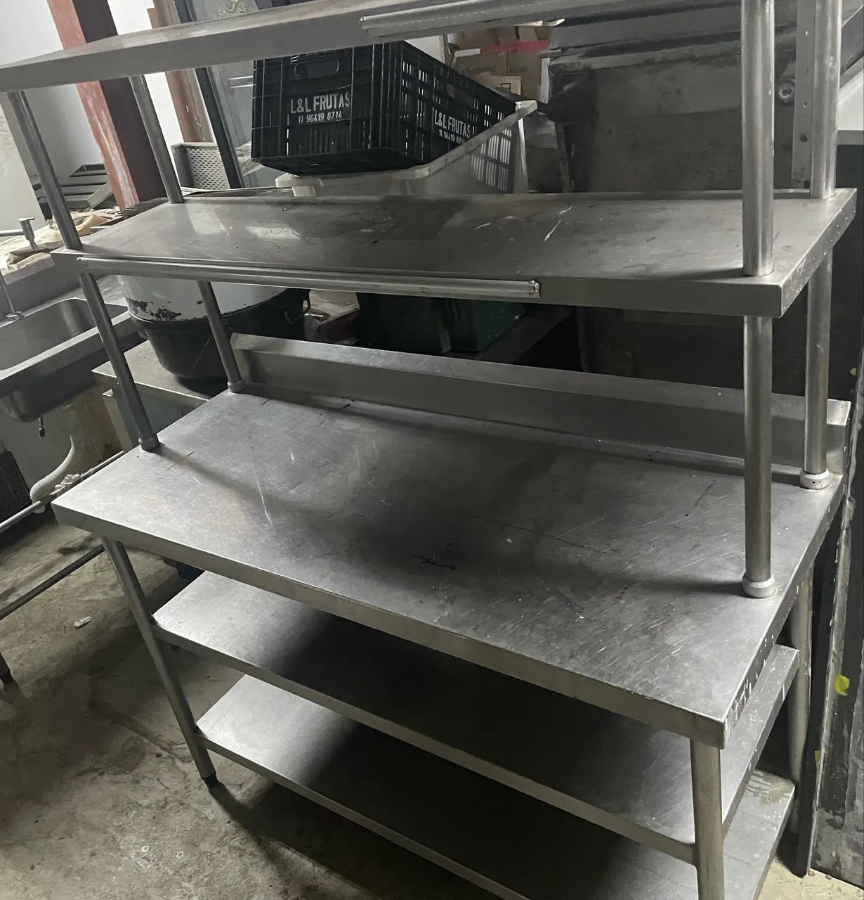 Mesa de inox com prateleira superior 1,40 X 60 - Foto 3