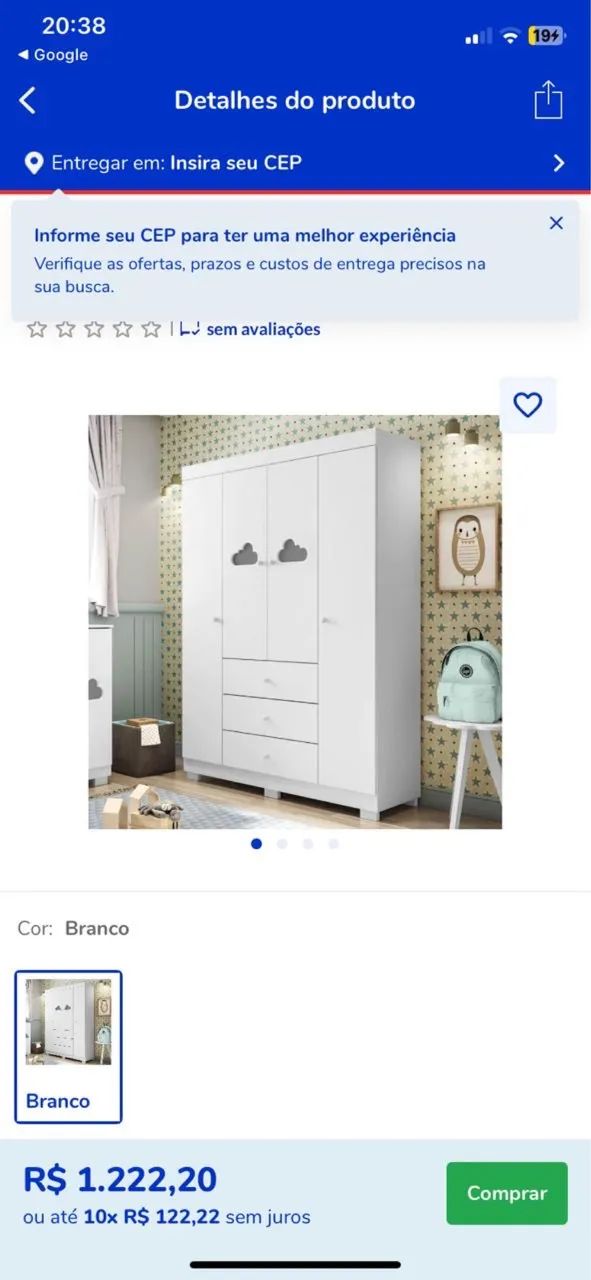 Guarda roupa infantil 