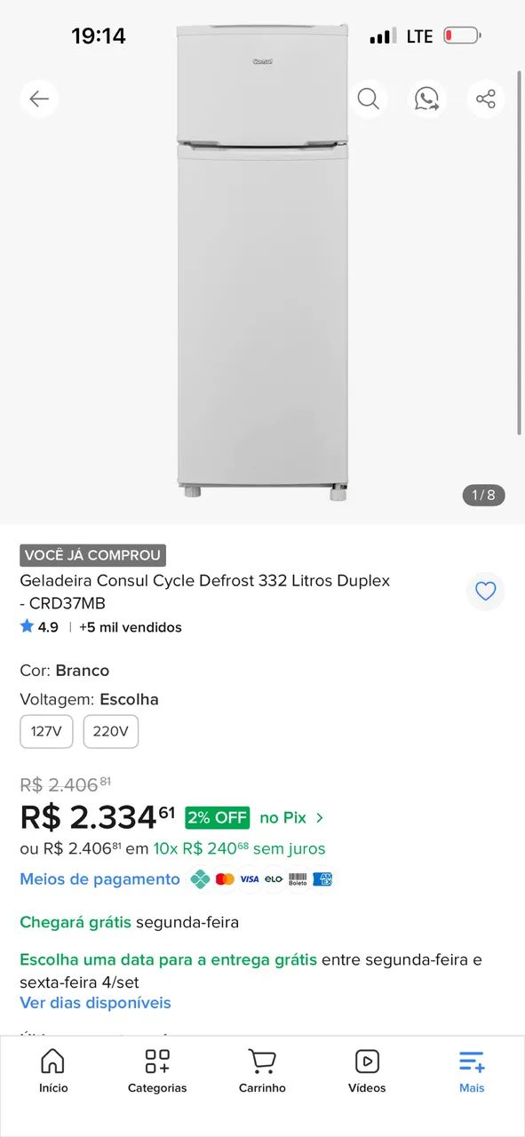 Geladeira Cônsul Cycle Defrost 332 Litros Duplex - Foto 3
