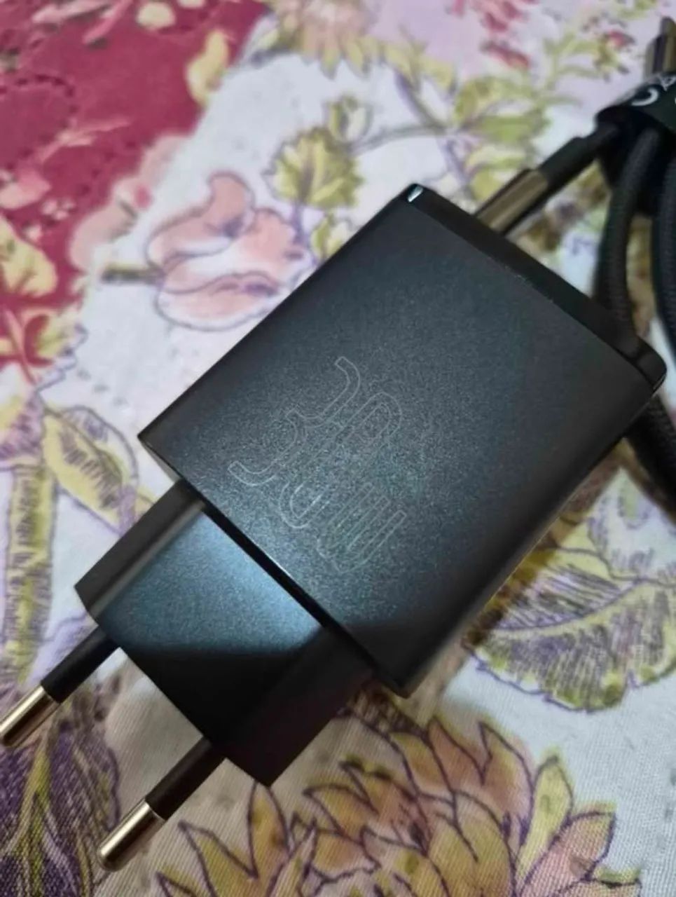Carregador e cabo  Baseus 30W USB-C e A, com cabo trançado, nota fiscal. - Foto 5