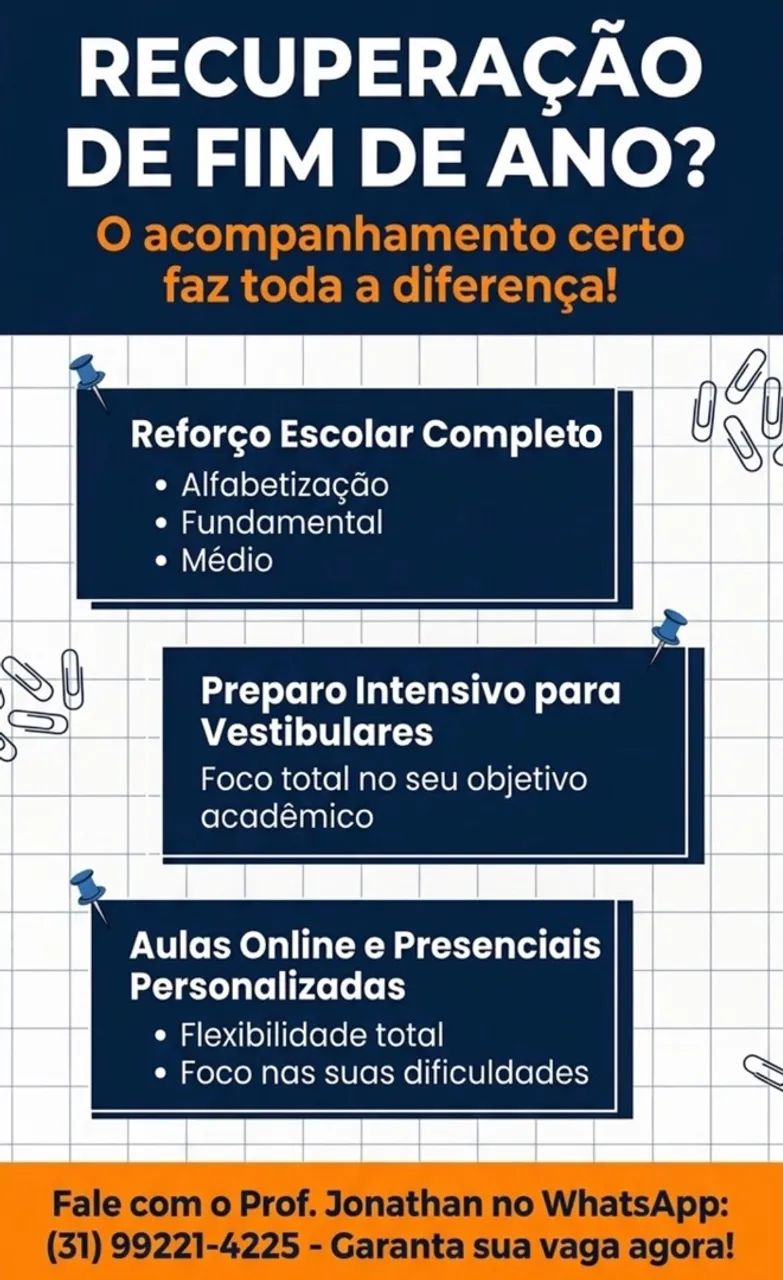 Aulas particulares de reforço 