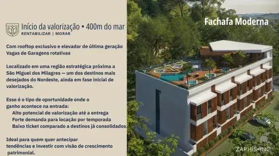 SÃO MIGUEL DOS MILAGRES -  Flat 31 m² com 1 quarto a 400m do mar - Foto 5