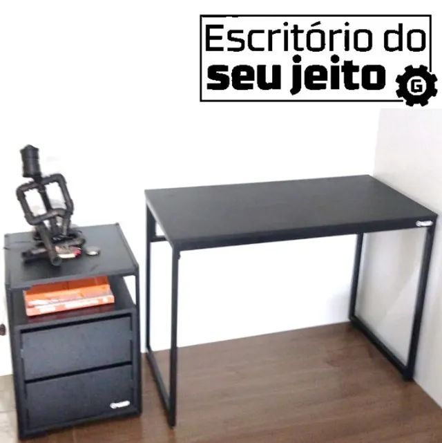 Mesa de Escritório Reforçada 1m NOVA Estilo Industrial Multiuso para Computador Notebook - Foto 3
