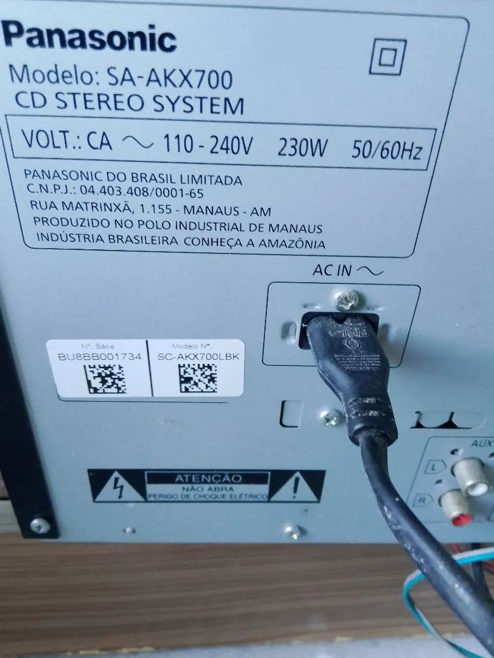 Caixa de som Panasonic 