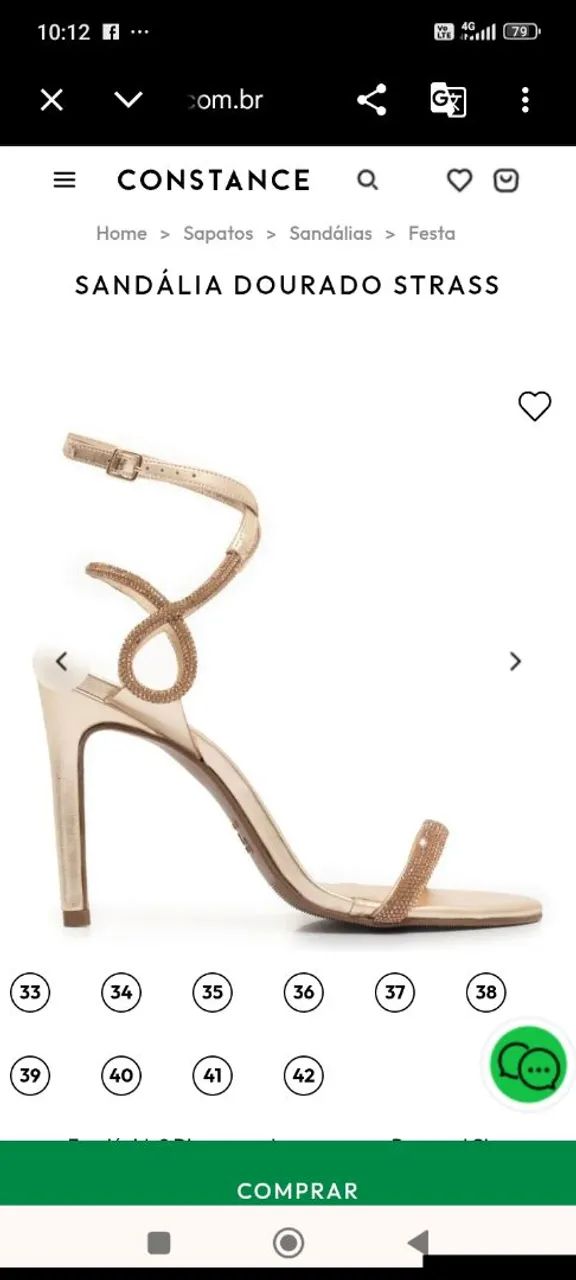 Constance - Salto Strass Dourado  - Foto 4