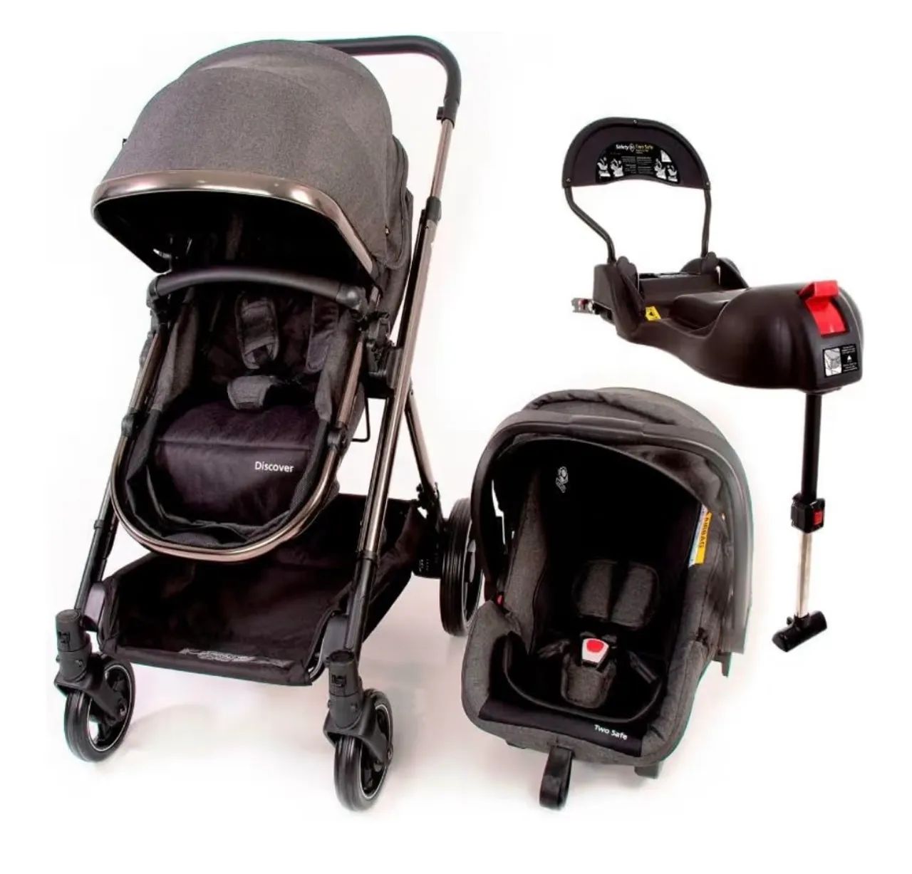 Carrinho de bebê com Moisés safety first discover trio