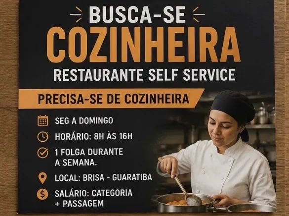 Vaga para cozinheira 