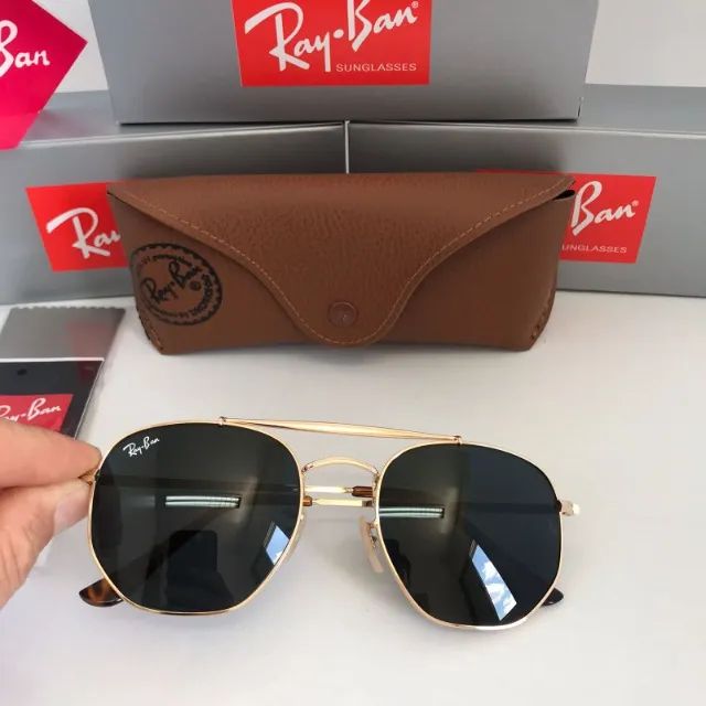 Óculos de sol ray-ban marshal tradicional lentes de cristal - Foto 4