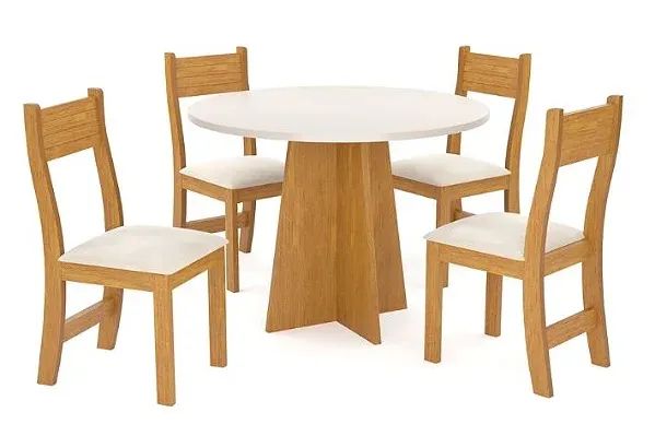 Mesa de Jantar Belém C/4 Cadeiras MDF/MDP rn9 S - Foto 2